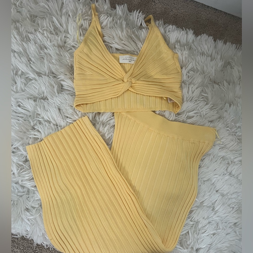 Yellow two piece set dress